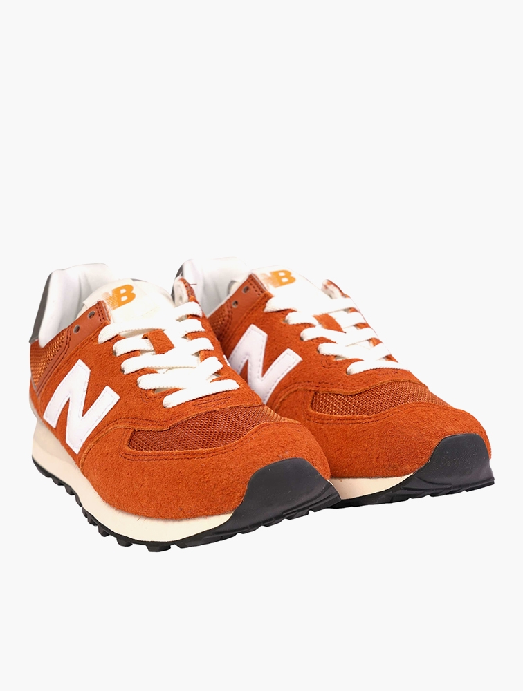MyRunway Shop New Balance Orange Burst 574 Lace Up Sneakers for